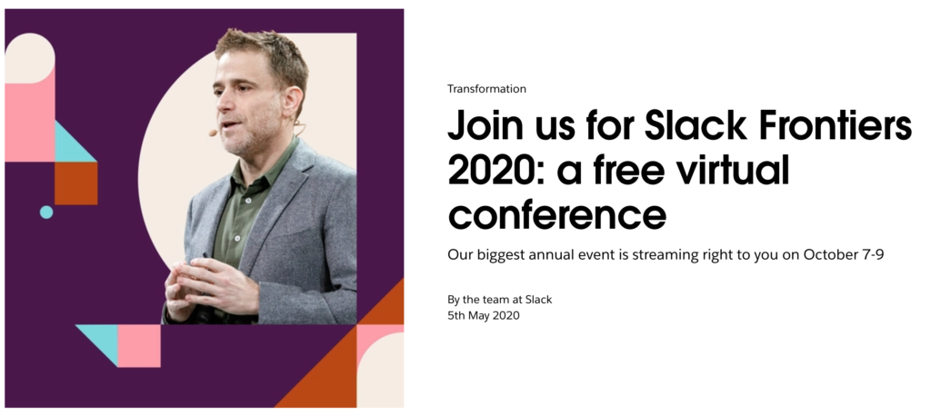 Slack's free virtual conference 2020