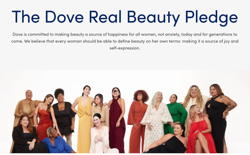 The Dove Real Beauty Pledge Screenshot