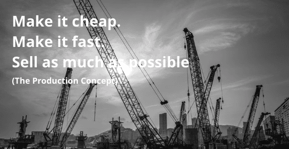 Make it cheap.
Make it fast.
Sell as much as possible