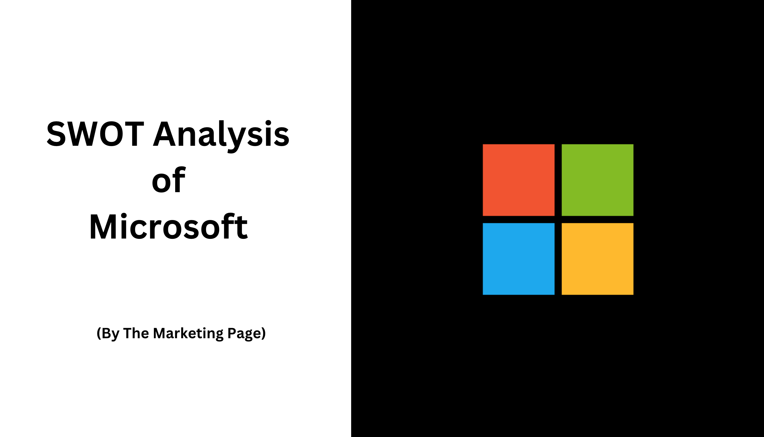 Text "SWOT Analysis of Microsoft" with logo